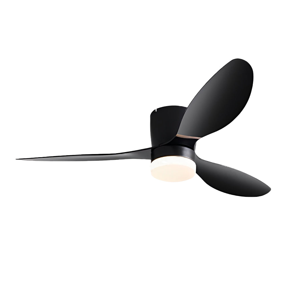 Dimmable 52-Inch Modern White LED Ceiling Fan with Remote for Living Room