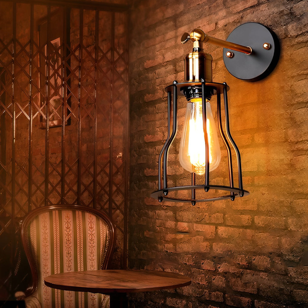 Adjustable Vintage Industrial Iron E27 Wall Sconce Light for Indoor Use