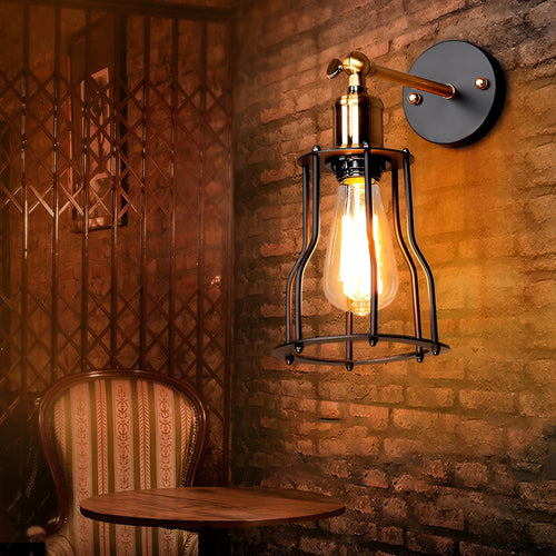 Adjustable Vintage Industrial Iron E27 Wall Sconce Light for Indoor Use