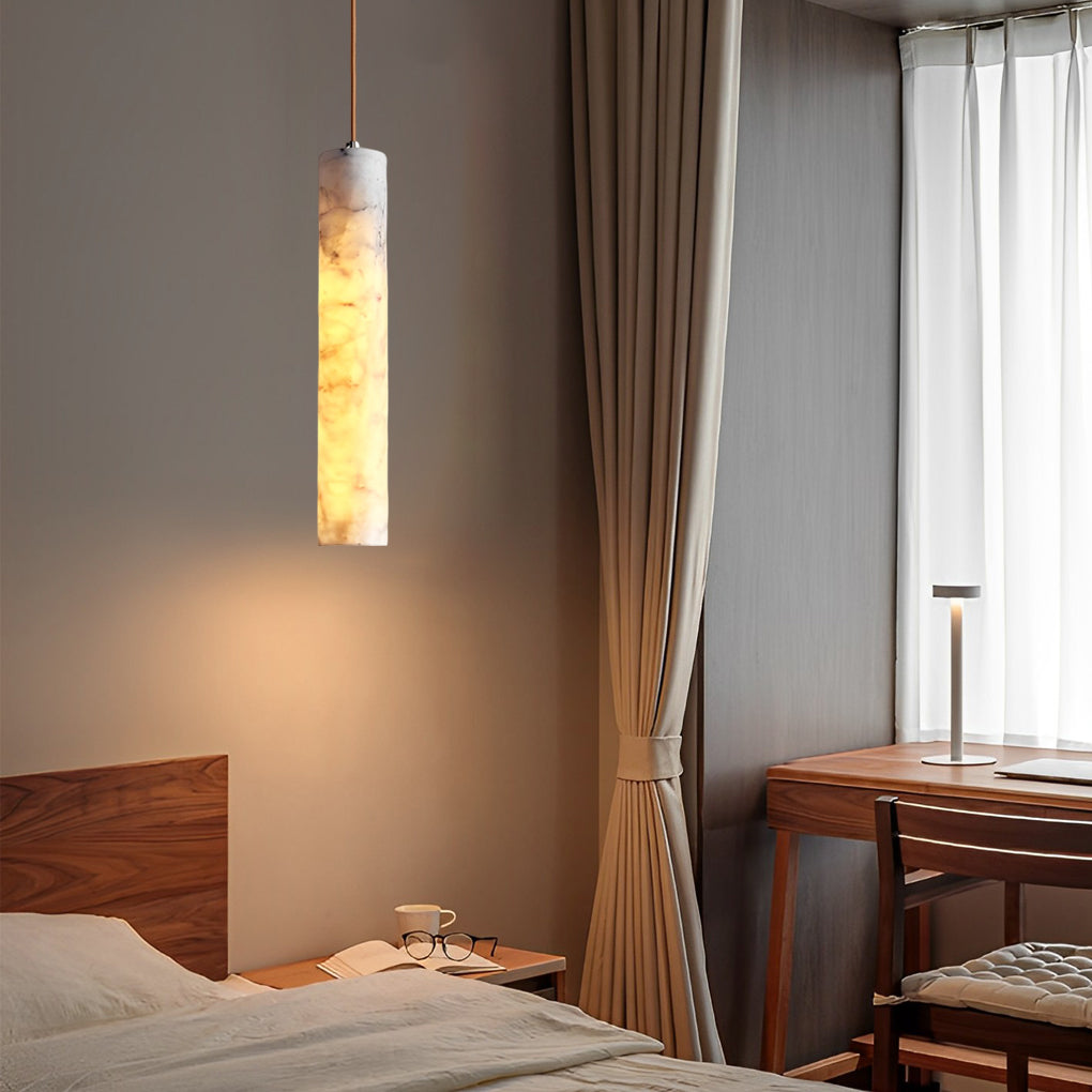 Elegant Elongated Marble Texture Pendant Chandelier for Modern Spaces