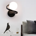 Curved Metal LED Wall Sconce in Stylish Black for Modern Bedrooms