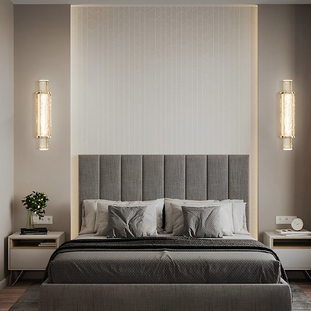 Modern Electroplated Crystal Glass LED Wall Sconce for Elegant Spaces