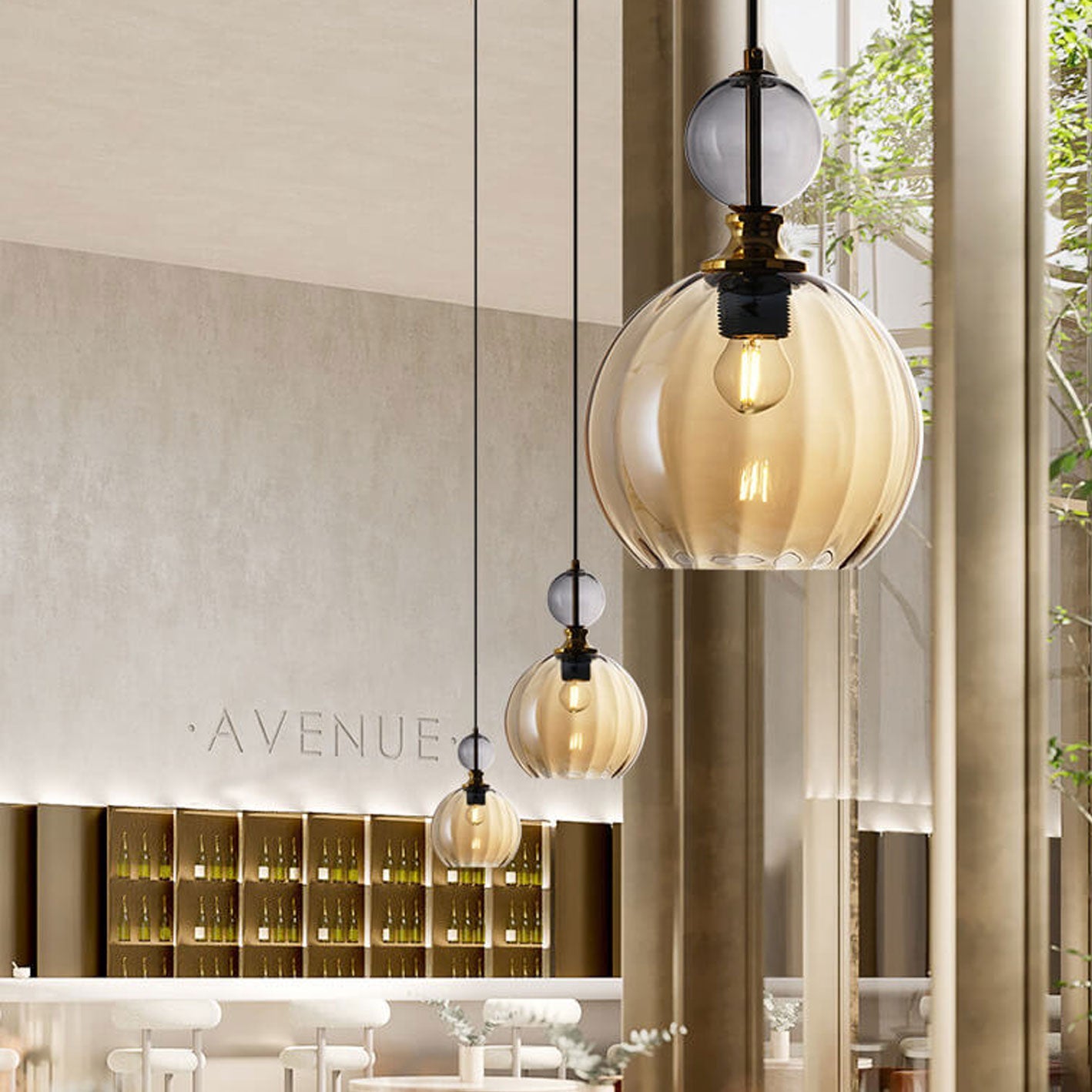 Creative Danish Striped Glass Round Chandelier for Modern Living Spaces