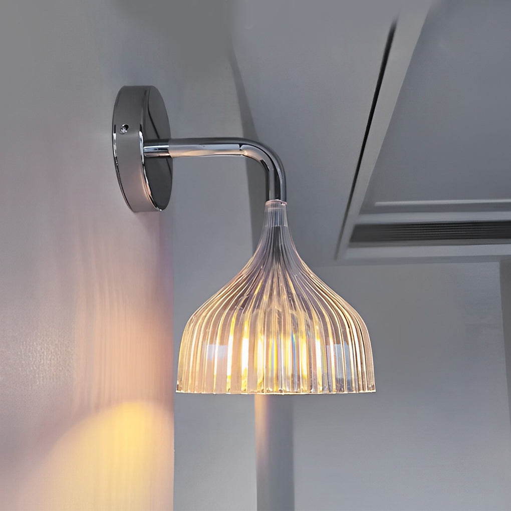 Modern Iron Pleated Lampshade Wall Sconce for Living Room Decor