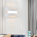 Minimalist Nordic Rectangular LED Wall Sconce in Sleek White for Bedroom