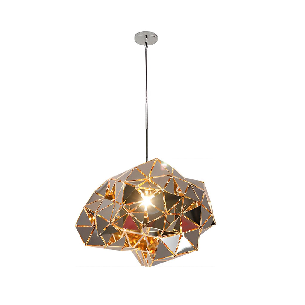 Post-Modern Irregular Stainless Steel Hollow Chandelier for Living Room