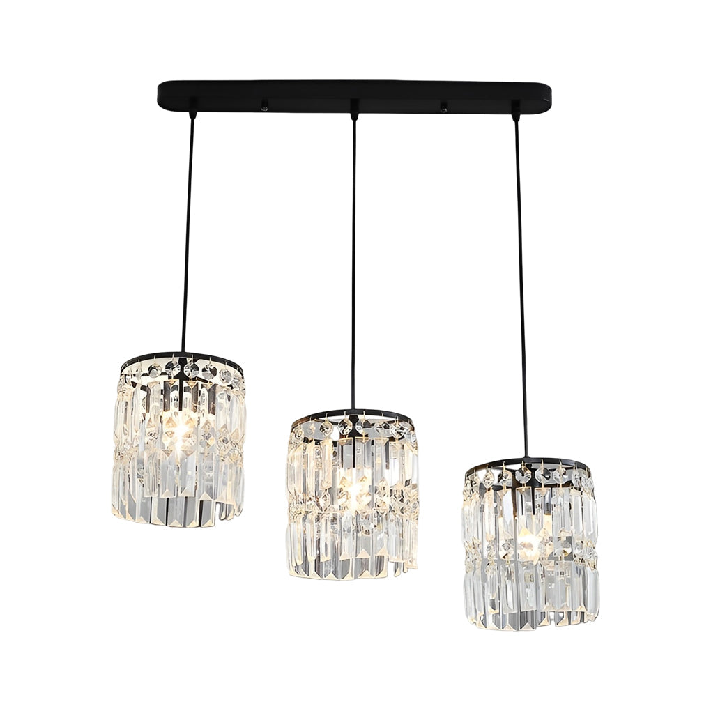 Nordic Crystal Pendant Light Fixture with Three-Step Dimming for Dining Room