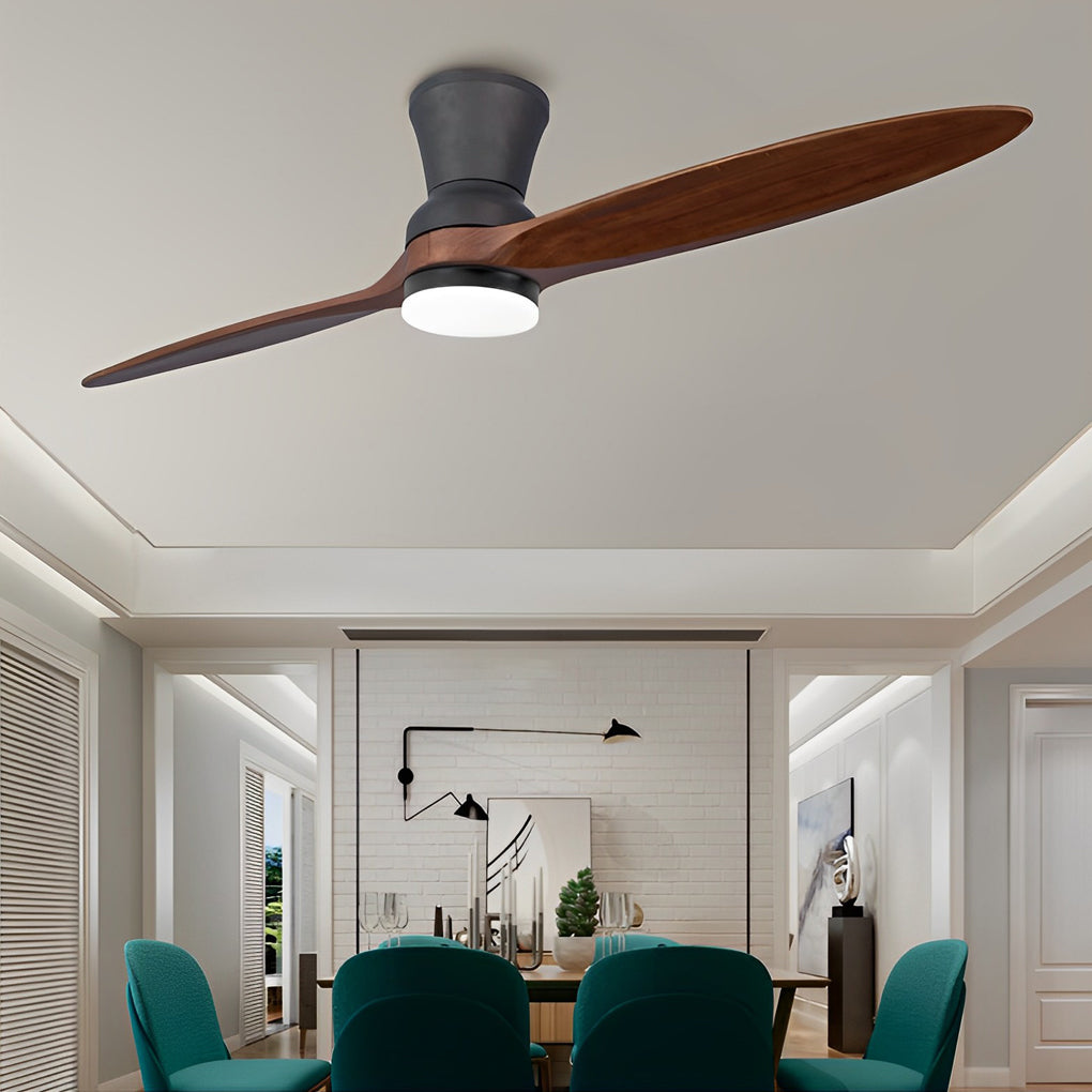 Modern Wood 18W Dimmable LED Ceiling Fan with Remote - Ideal for Living Rooms