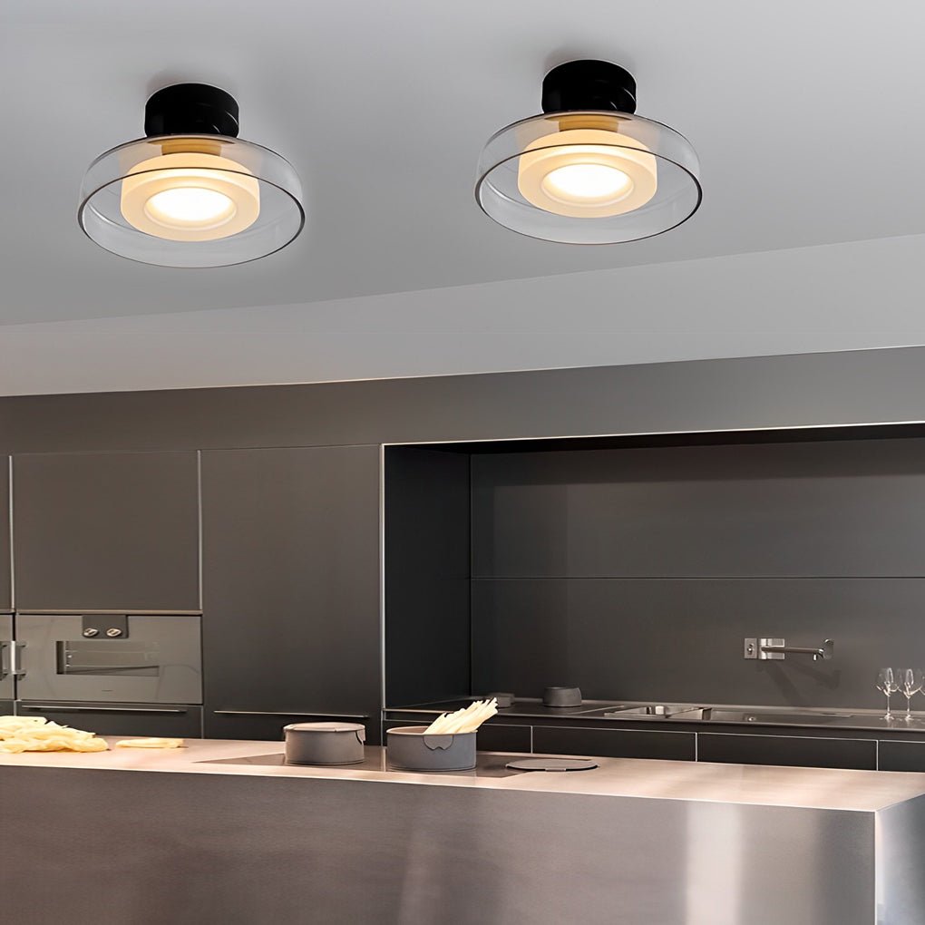 Post Modern Clear Glass LED Wall Sconce for Living Room & Hallway