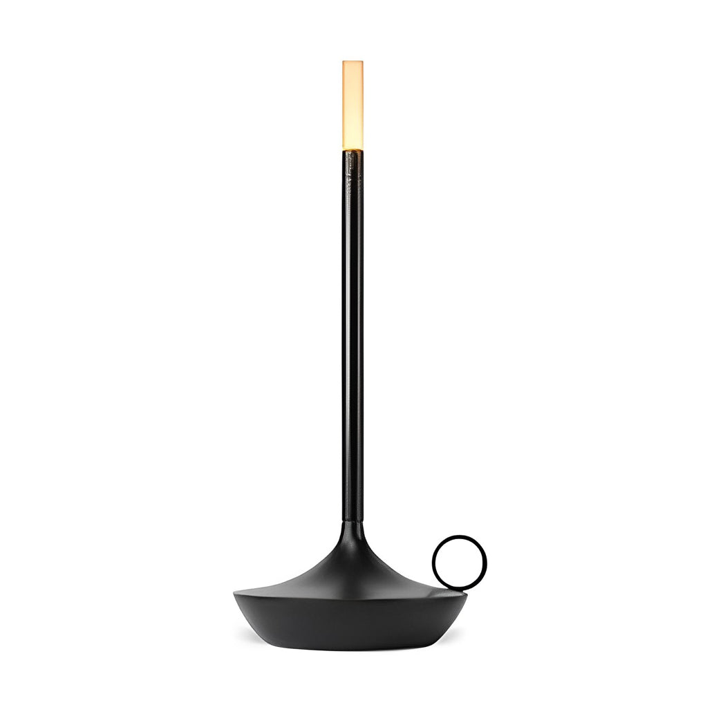Minimalist White Cordless LED Candle Wick Table Lamp for Home Decor