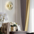 Round Striped Glass LED Wall Sconce Light Fixture for Modern Interiors