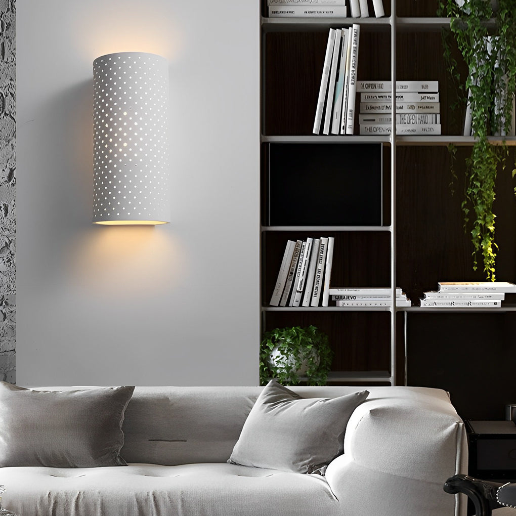 Sleek White Minimalist Gypsum LED Wall Lamp for Modern Indoor Spaces