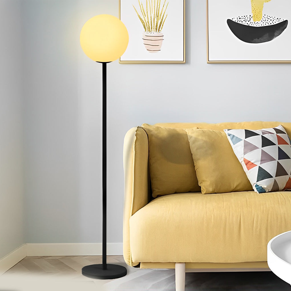 Smart App-Controlled RGB LED Globe Floor Lamp for Modern Living Spaces
