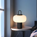 Modern White Milk Glass Orb LED Table Lamp for Living Room Decor