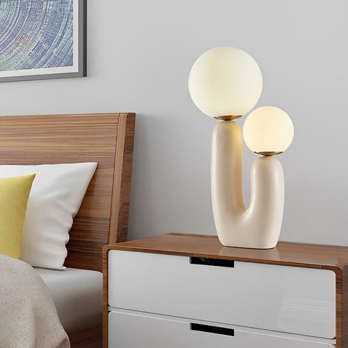 Beige Cactus LED Table Lamp – Modern Accent Lighting for Living Room