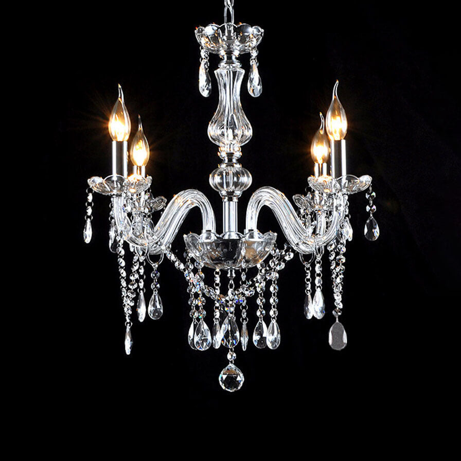 Elegant Contemporary Glass Candelabra Chandelier for Luxury Living Room