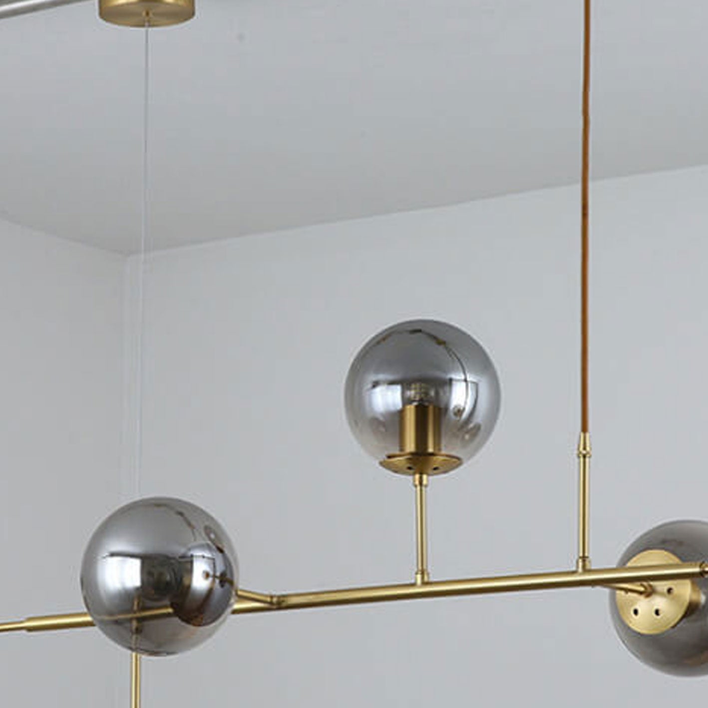 Elegant Modern Minimalist 6-Light Glass Globe Chandelier for Dining Room