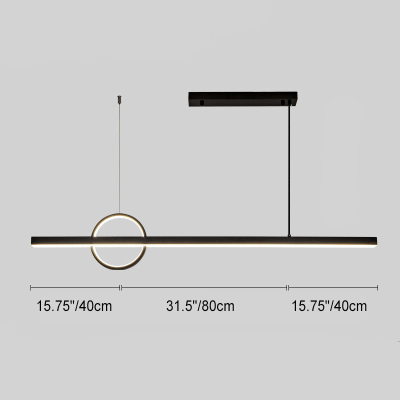 Copper Minimalist LED Chandelier with Circle Design for Modern Living Room