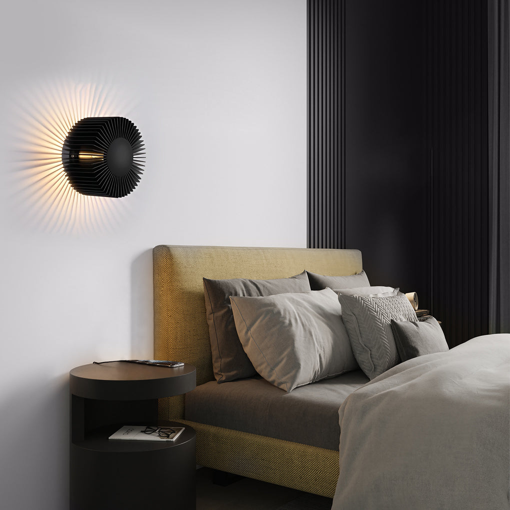 Aluminum Round Sunflower LED Wall Light Fixture for Modern Home Decor
