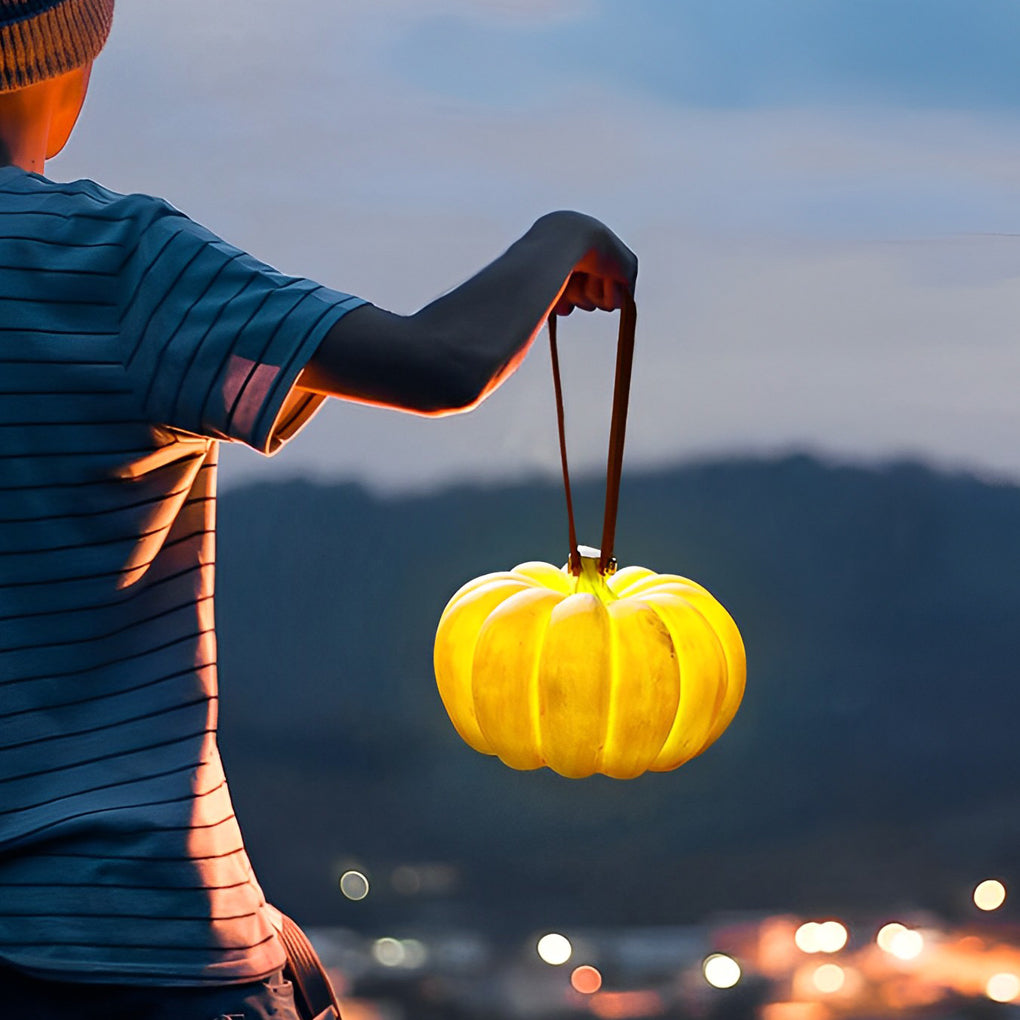 Waterproof USB Rechargeable Portable LED Pumpkin Lantern for Outdoor Decor
