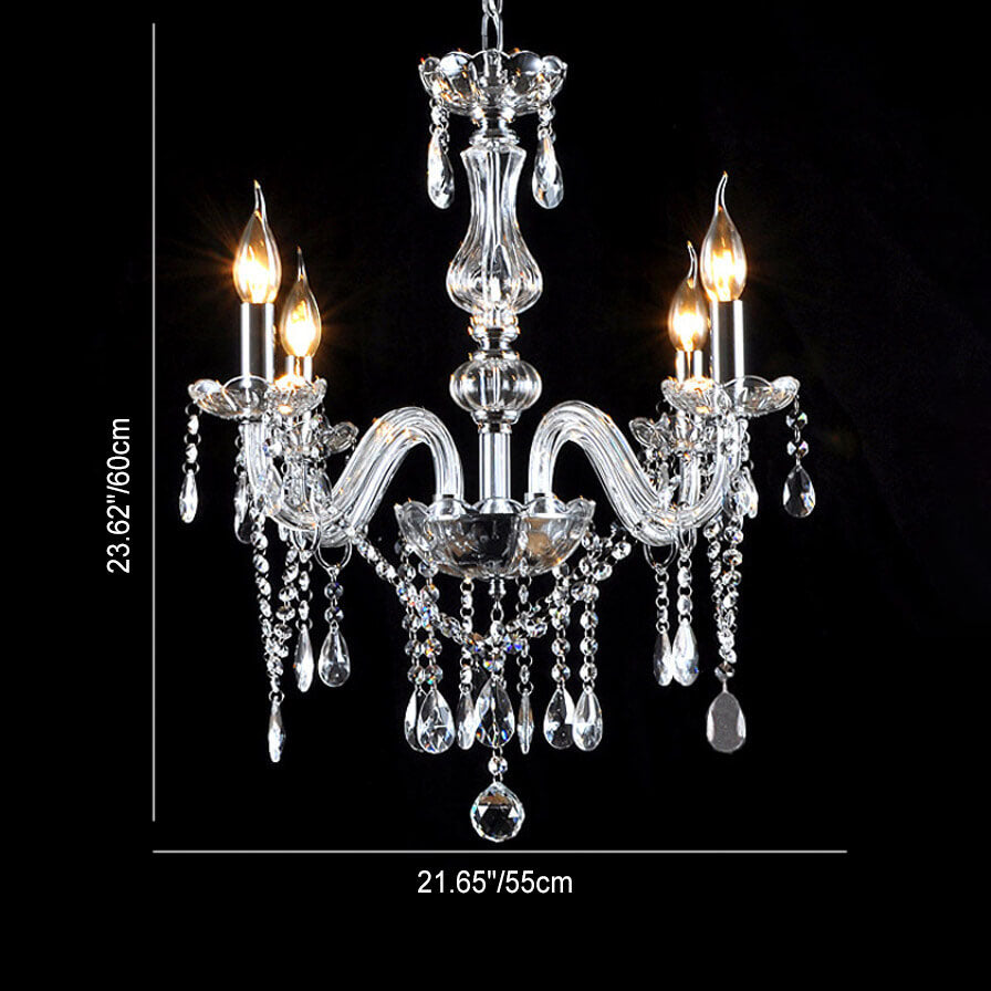 Elegant Contemporary Glass Candelabra Chandelier for Luxury Living Room