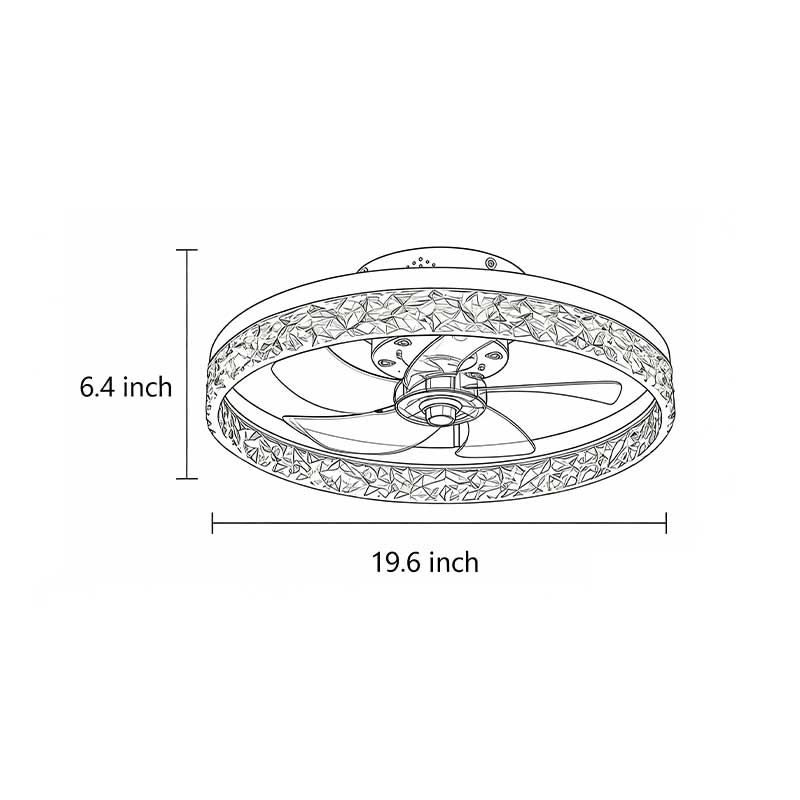 Rustic Round Iron 5-Blade Ceiling Fan Light for Living Room & Bedroom