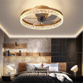 Rustic Round Iron 5-Blade Ceiling Fan Light for Living Room & Bedroom