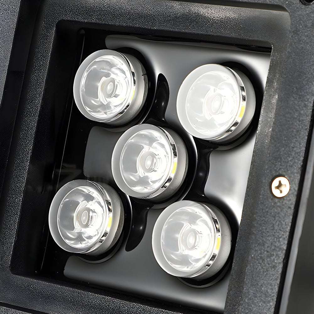 Modern Square 5-Light LED In-Ground Well Lights for Pathway Decking