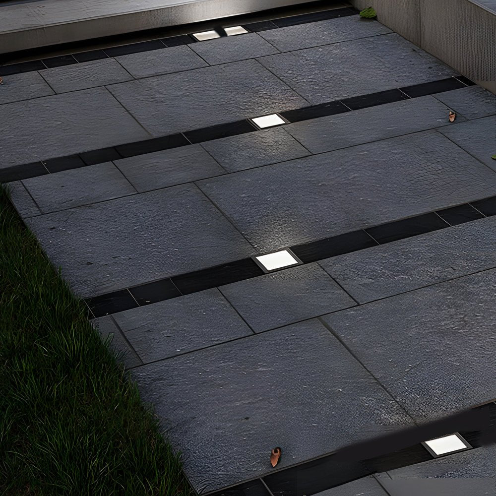 Modern Square 5-Light LED In-Ground Well Lights for Pathway Decking