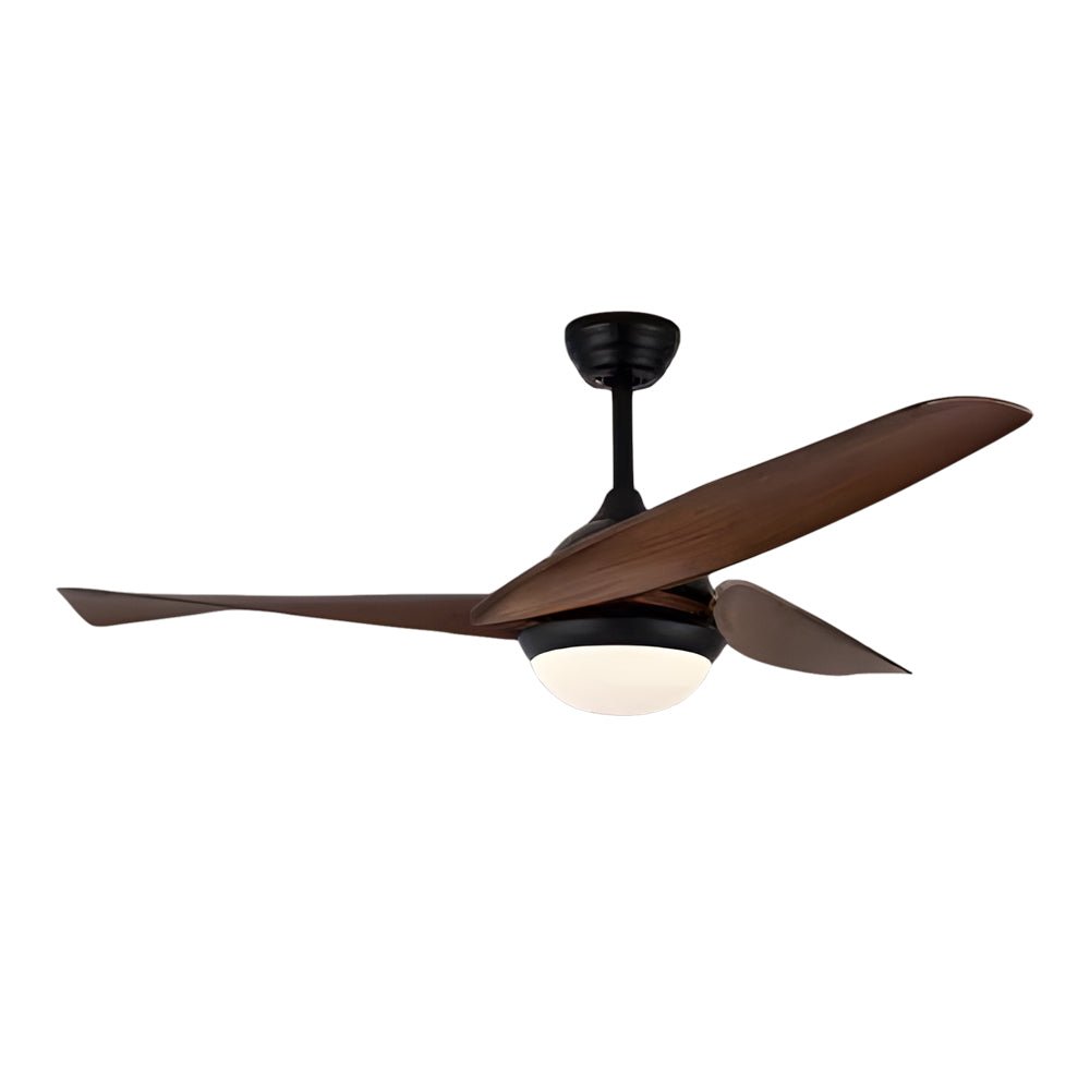 Modern 52" Wood LED Ceiling Fan with 3 Blades, Light & Remote Control