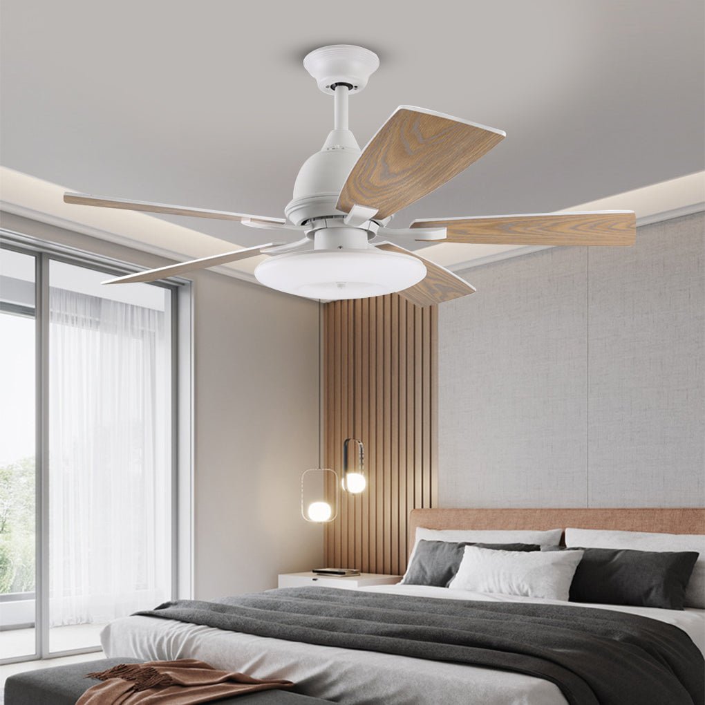 52-Inch Retro Nordic Style Ceiling Fan Light with Remote - Wood & Metal for Living Room