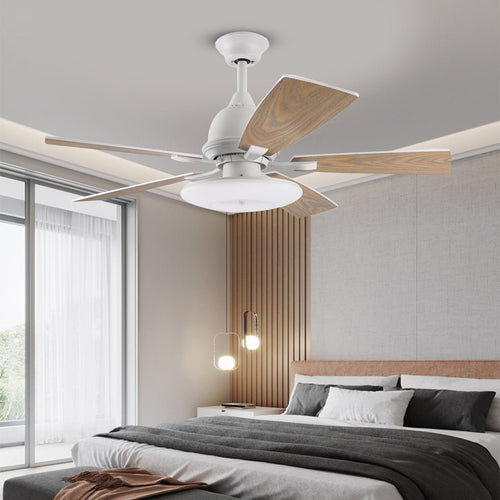 52-Inch Retro Nordic Style Ceiling Fan Light with Remote - Wood & Metal for Living Room