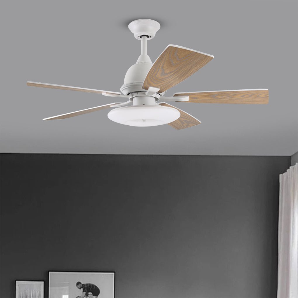 52-Inch Retro Nordic Style Ceiling Fan Light with Remote - Wood & Metal for Living Room