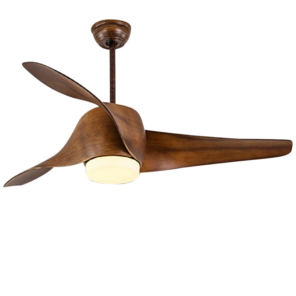 Modern 52-Inch Smart Ceiling Fan Light with Three-Color Dimming for Living Rooms