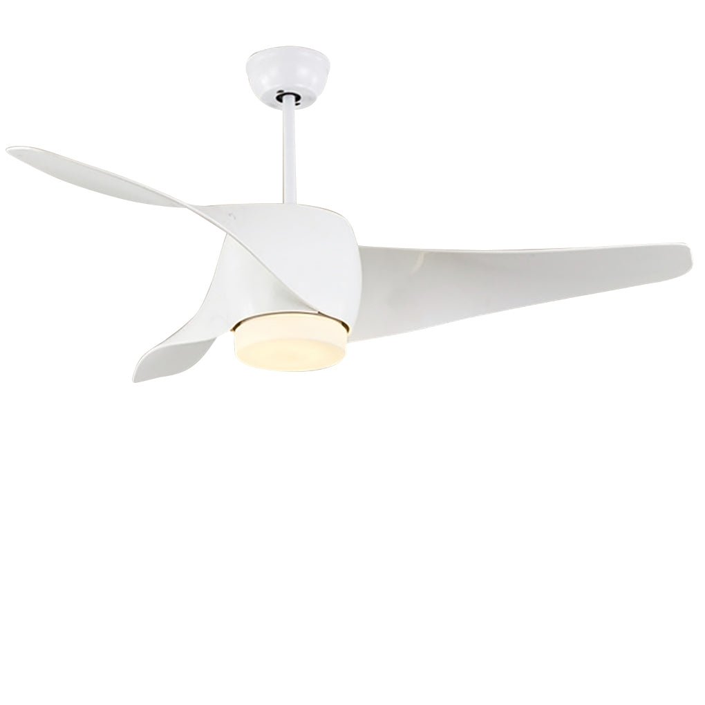 Modern 52-Inch Smart Ceiling Fan Light with Three-Color Dimming for Living Rooms