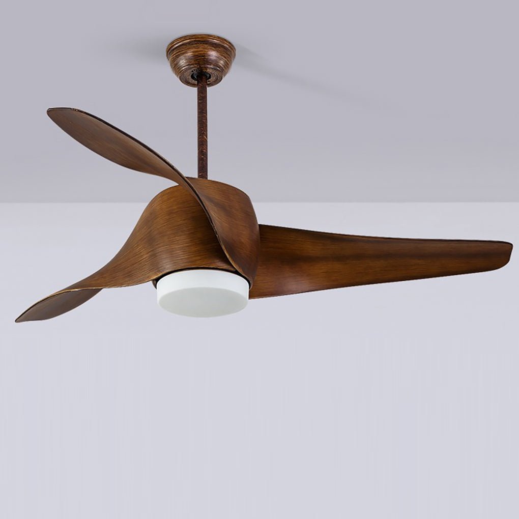 Modern 52-Inch Smart Ceiling Fan Light with Three-Color Dimming for Living Rooms
