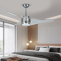 Modern 52" White Minimalist LED Ceiling Fan Chandelier with Remote for Living Room