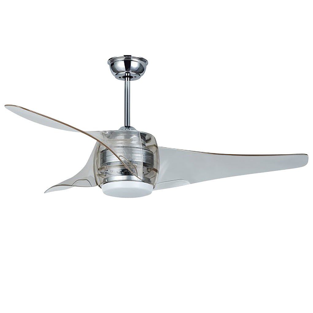 Modern 52" White Minimalist LED Ceiling Fan Chandelier with Remote for Living Room