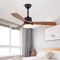 52-Inch Nordic Minimalist White Wood LED Ceiling Fan for Living Room