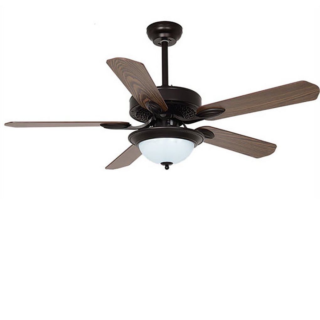 52" Contemporary Black Ceiling Fan with Remote & LED Light for Living Room