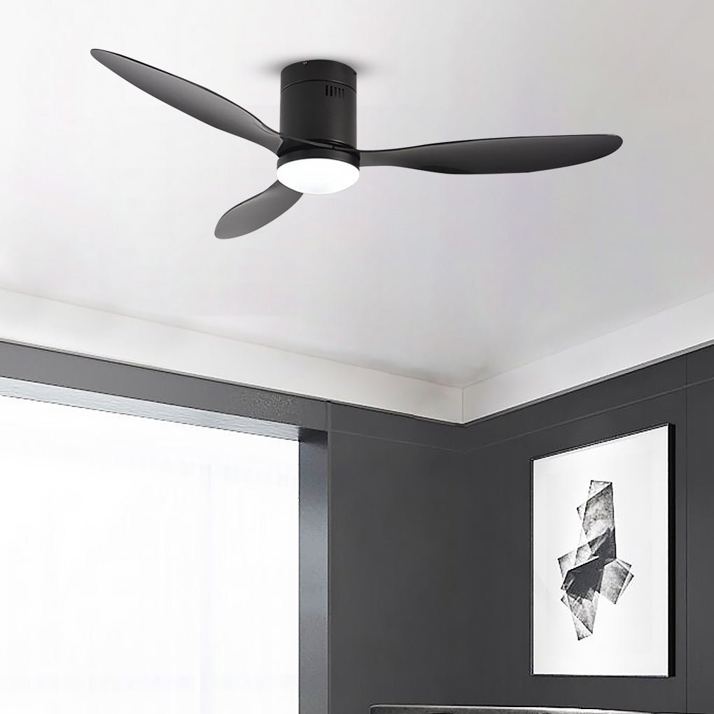 52-Inch Modern LED Ceiling Fan Light with Remote & Three-Color Dimming