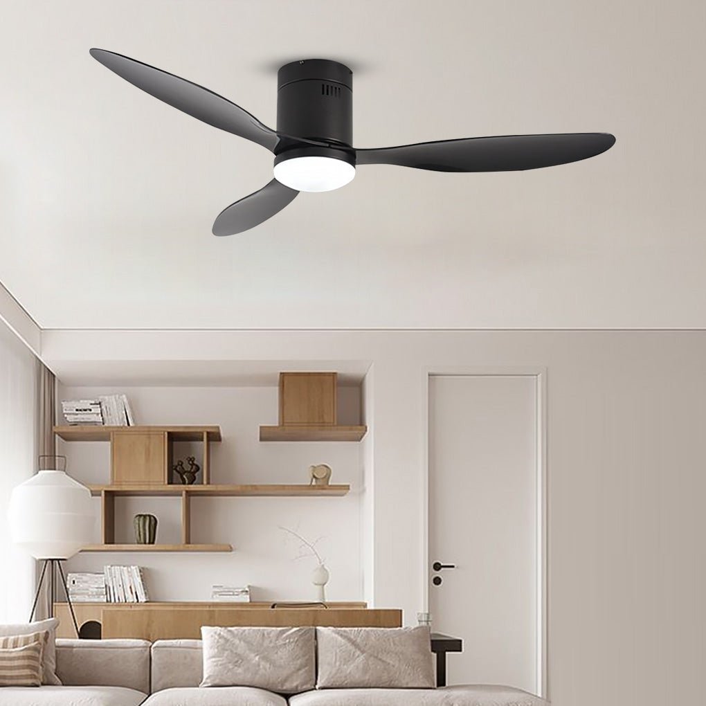 52-Inch Modern LED Ceiling Fan Light with Remote & Three-Color Dimming