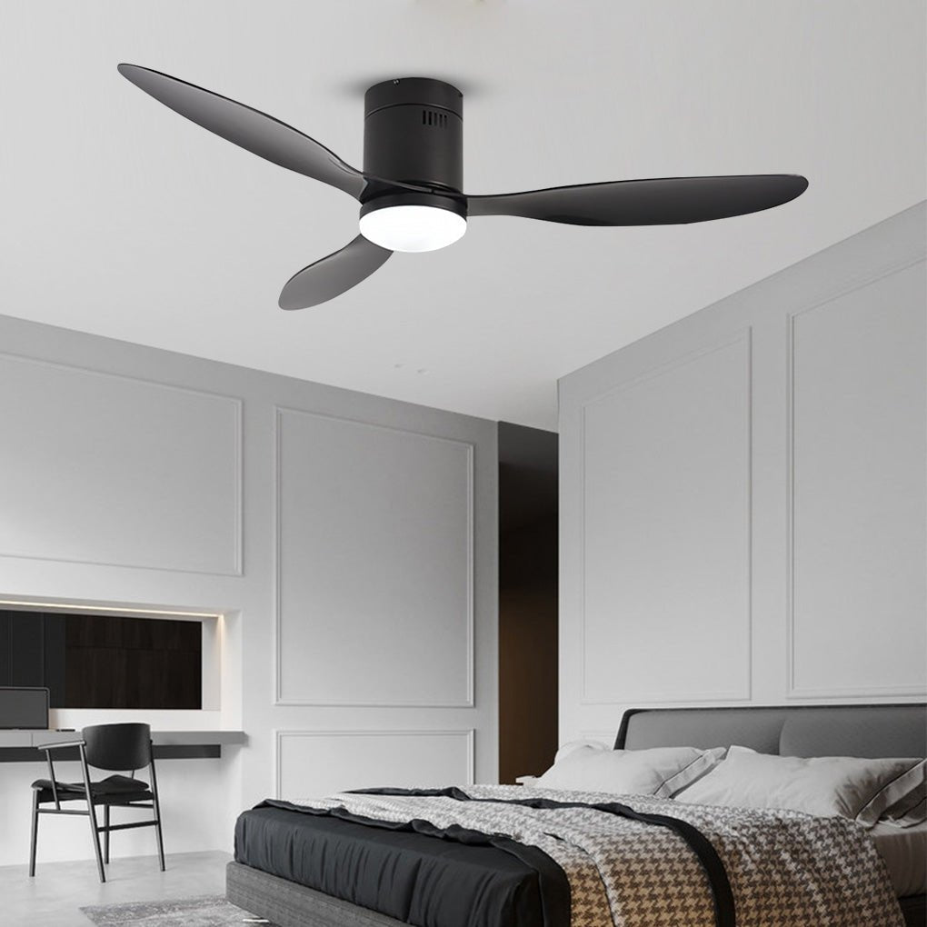 52-Inch Modern LED Ceiling Fan Light with Remote & Three-Color Dimming