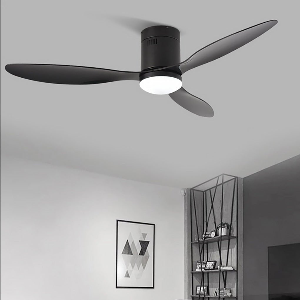 52-Inch Modern LED Ceiling Fan Light with Remote & Three-Color Dimming