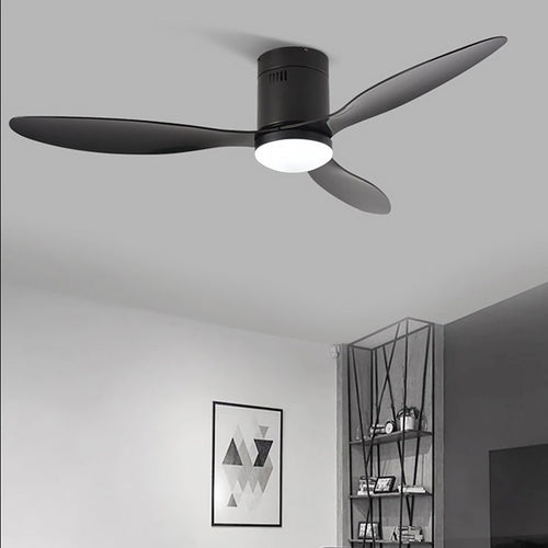52-Inch Modern LED Ceiling Fan Light with Remote & Three-Color Dimming