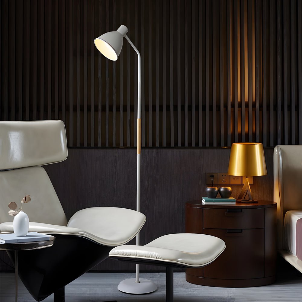 Stylish 59-Inch Wood and Metal Arc LED Floor Lamp for Living Room