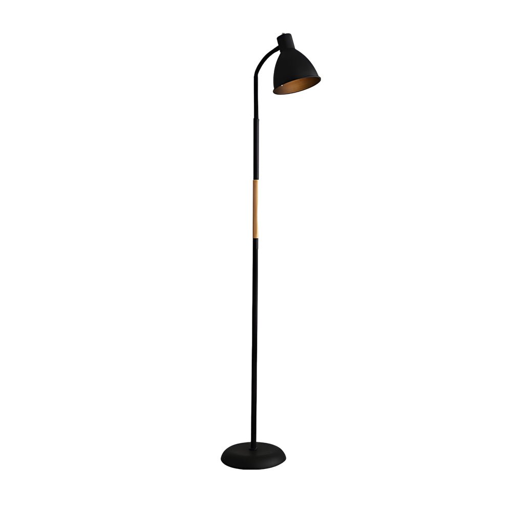 Stylish 59-Inch Wood and Metal Arc LED Floor Lamp for Living Room