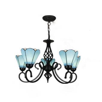 Elegant European Tiffany Glass Chandelier Pendant for Dining & Living Room