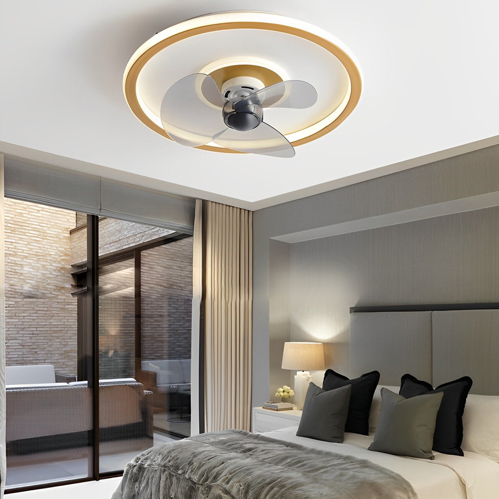 Whisper-Quiet 360° Dimmable LED Ceiling Fan Light for Modern Spaces