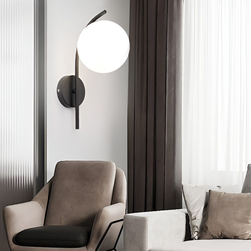 Elegant Nordic Glass Ball LED Wall Sconce Light for Bedroom Living Room